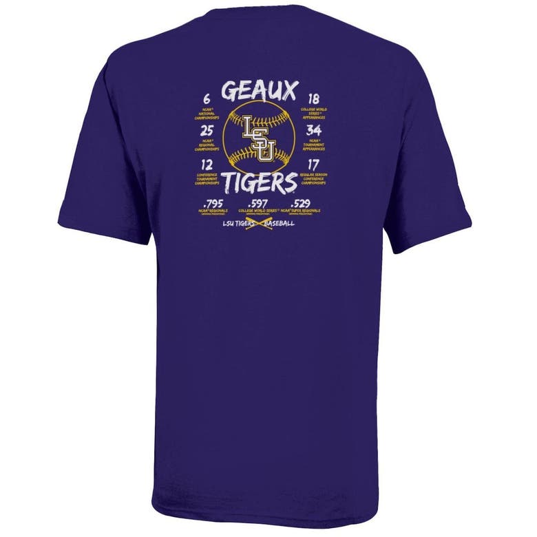 CHAMPION YOUTH CHAMPION PURPLE LSU TIGERS BASEBALL ACCOMPLISHMENTS T-SHIRT