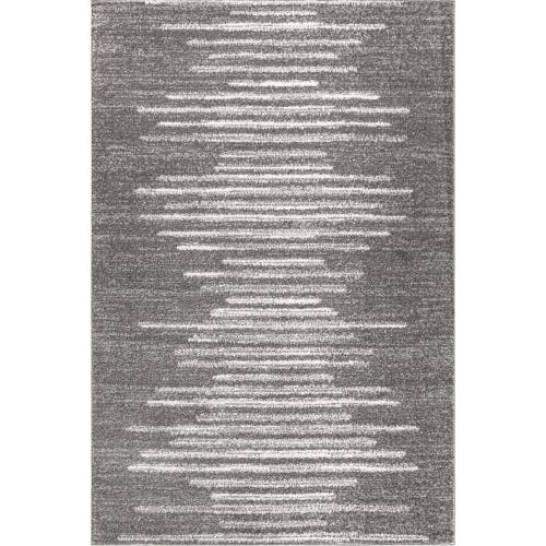 Jonathan Y Aya Berber Stripe Geometric Area Rug In Gray/cream