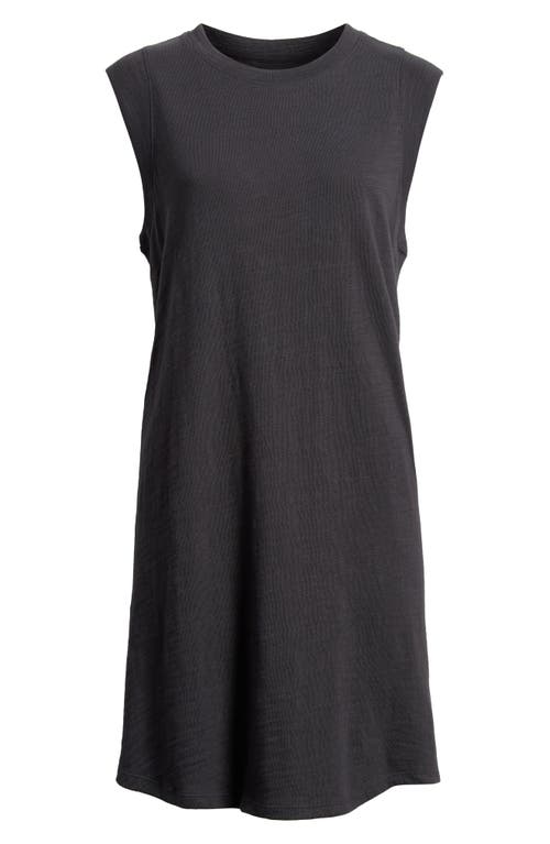 Faherty Sunwash Muscle Slub Organic Cotton Minidress In Washed Black