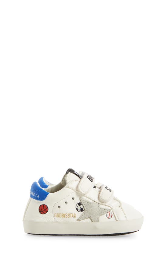 Shop Golden Goose Baby School Sneaker In White/ Ice/ Blue