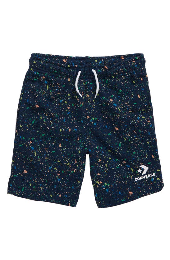 Converse Kids' Paint Splatter Athletic Shorts In Navy