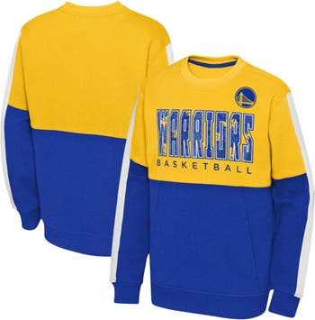 NBA Golden State Warriors Hoodie Sweatshirt Blue Yellow Large