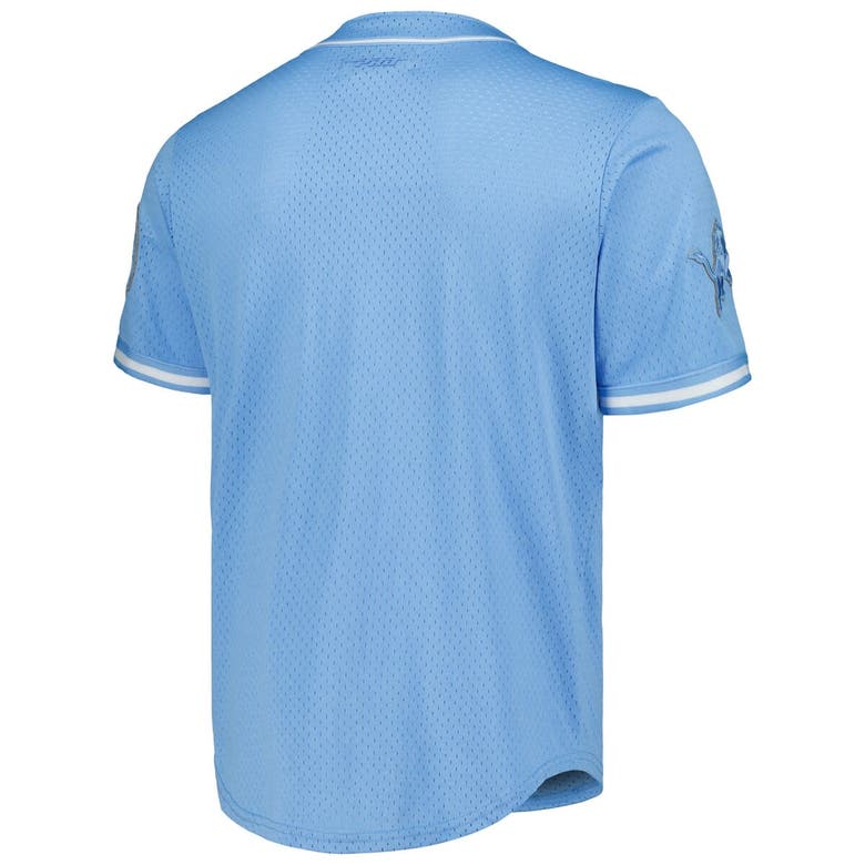 Shop Pro Standard Blue Detroit Lions Triple Tonal Mesh Button-up Shirt