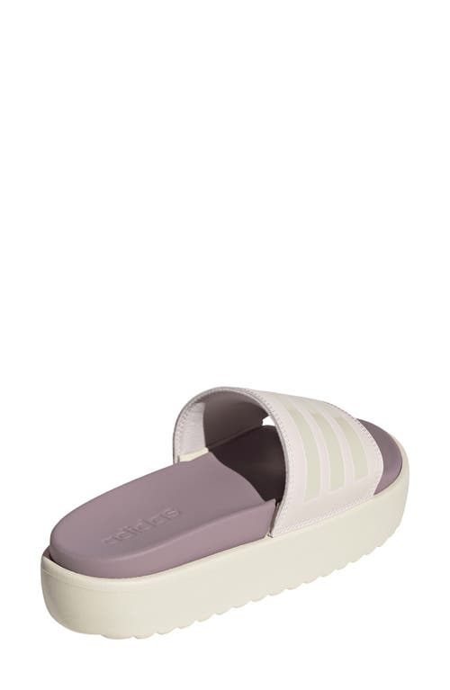 Shop Adidas Originals Adidas Adilette Platform Sandal In Ivory/purple