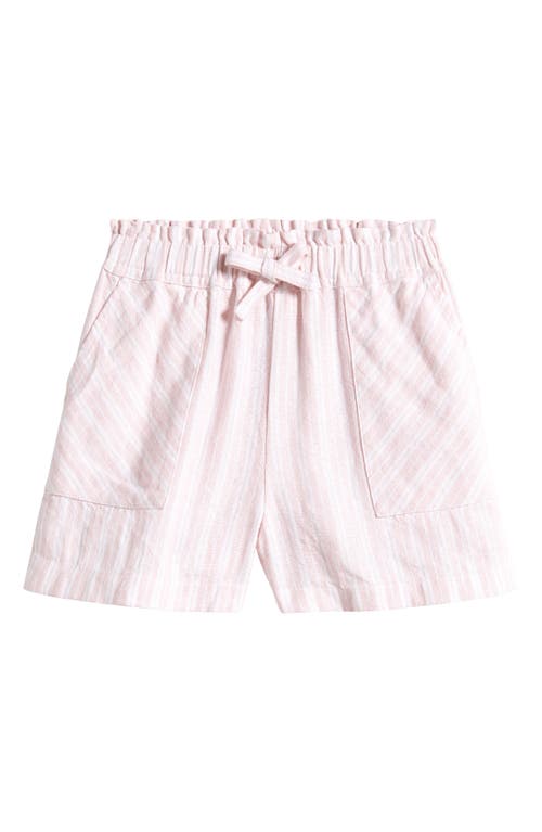 Nordstrom Kids' Favorite Paperbag Waist Linen Blend Shorts In Pink