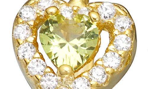 Fzn Kids' 14k Gold Plated Sterling Silver Birthstone Lever Back Earrings In Peridot