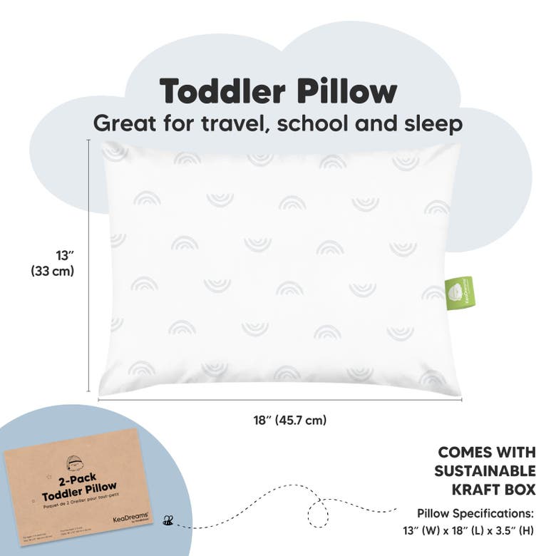 Shop Keababies 2-pack Toddler Pillows In Gray Rainbow