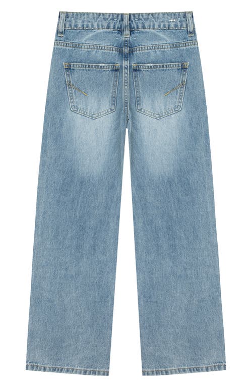 Shop Habitual Kids Kids' Seamed Wide Leg Jeans In Indigo