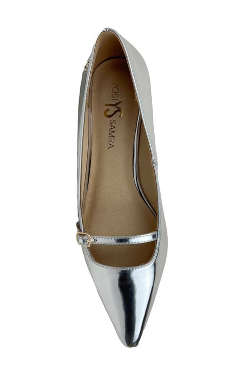 Shop Yosi Samra Victoria Mary Jane Flat In Silver