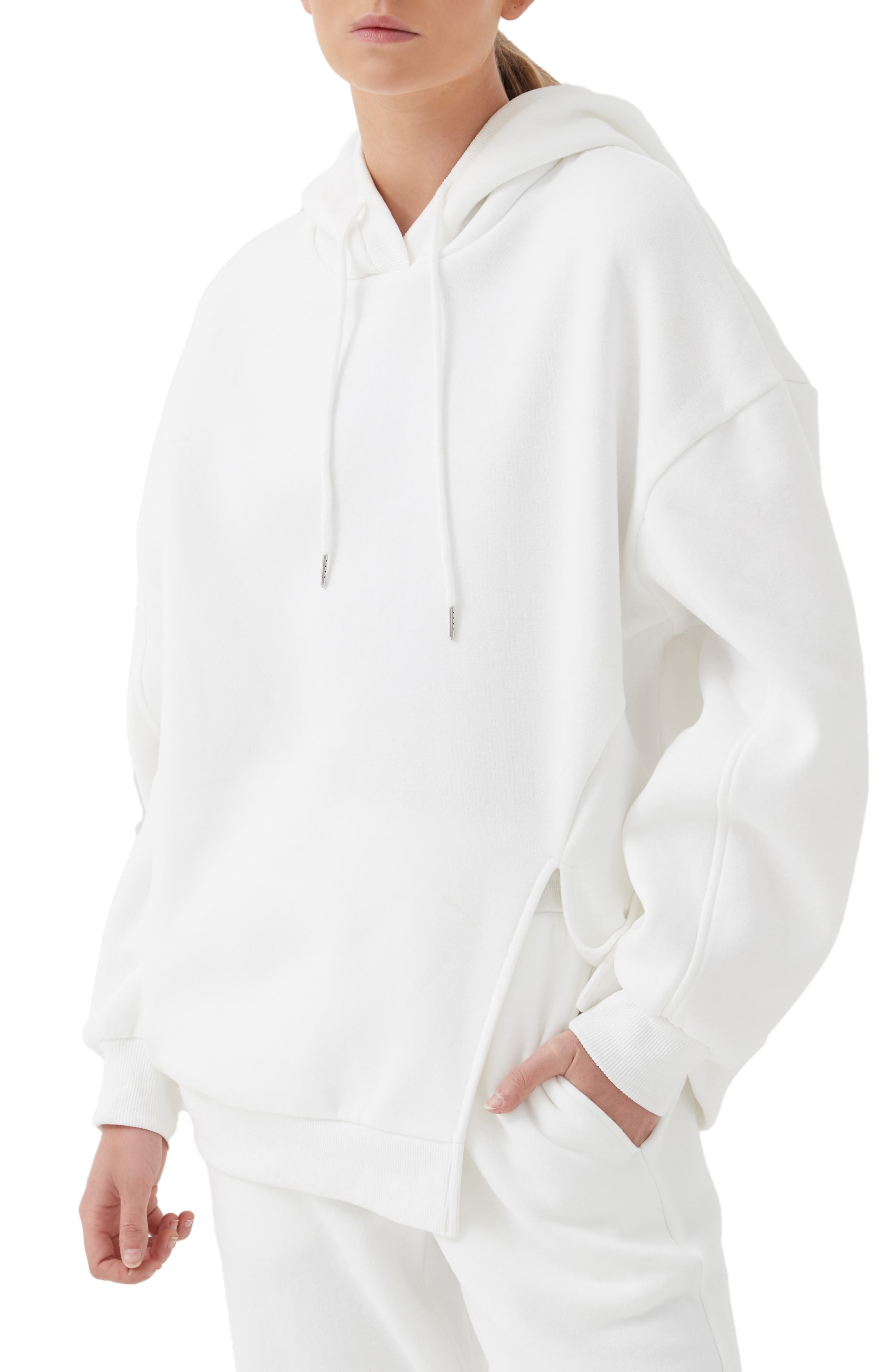 white oversized hoodie