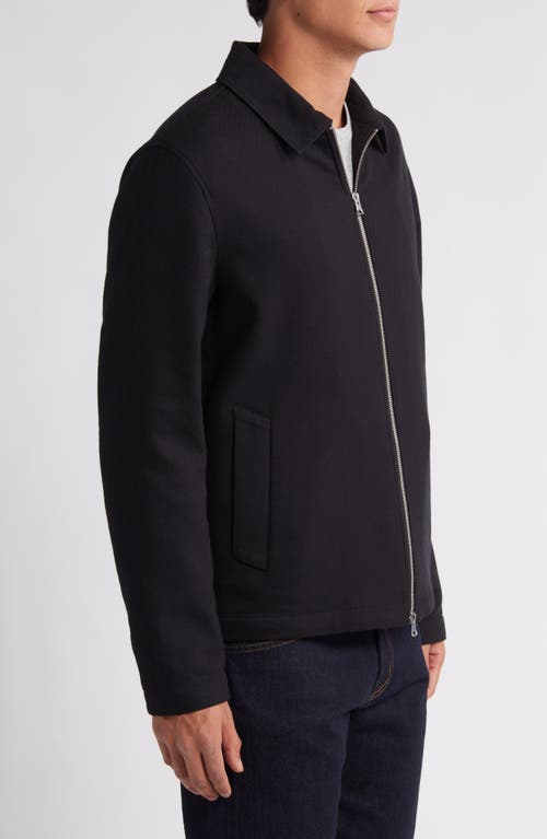 Shop Vince Zip-up Jacket In Black/heather Charcoal