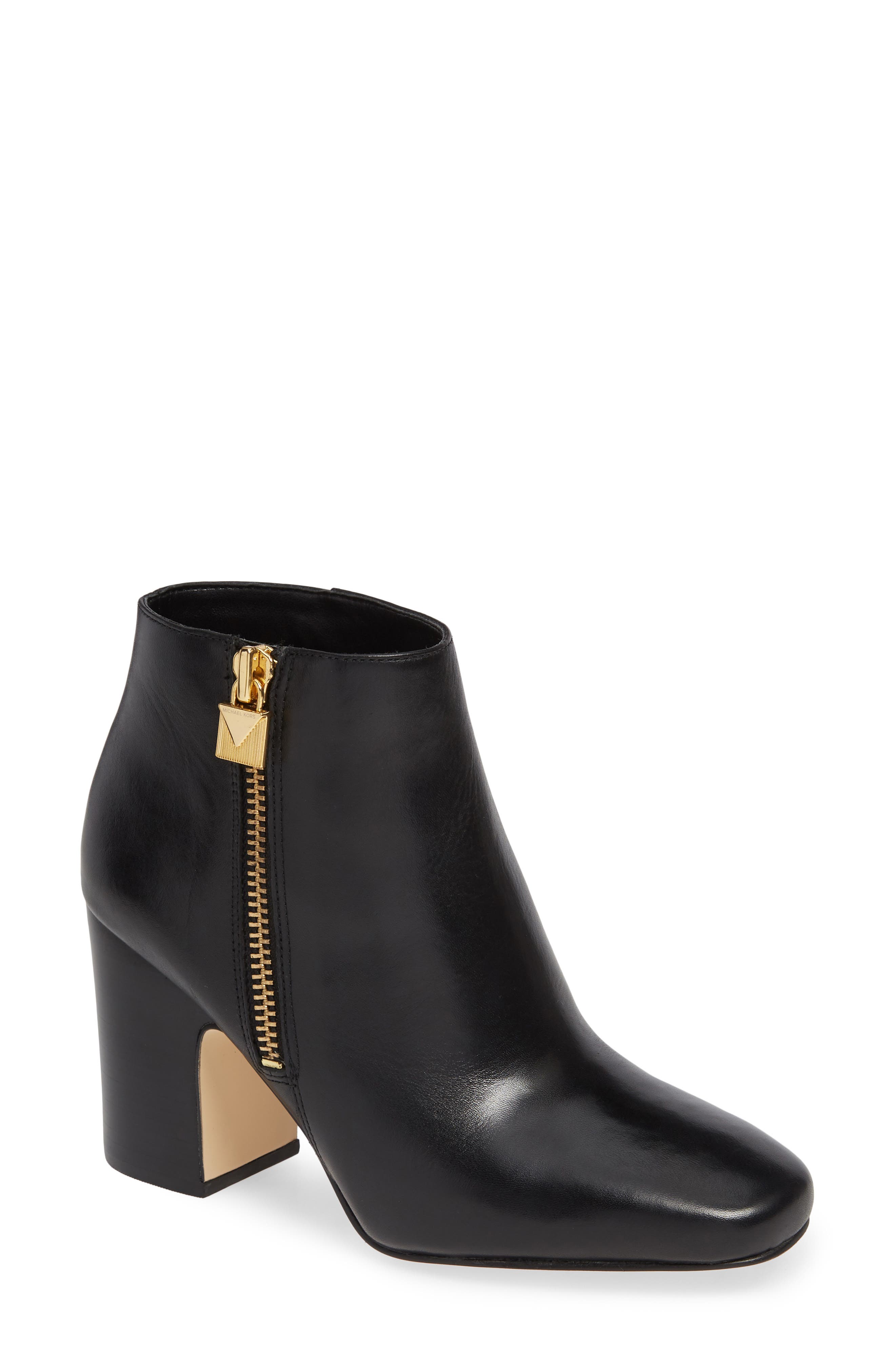 black ankle boots round toe