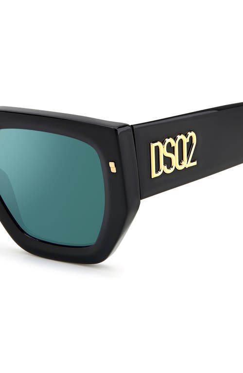 Shop Dsquared2 53mm Rectangular Sunglasses In Black/teal