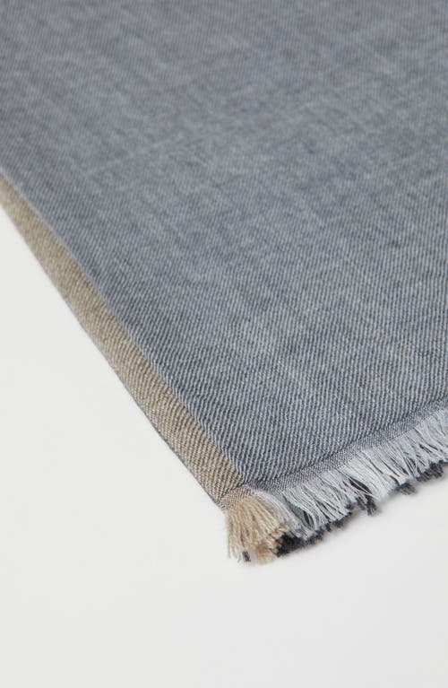 Shop Brunello Cucinelli Cashmere And Silk Scarf In Light Grey