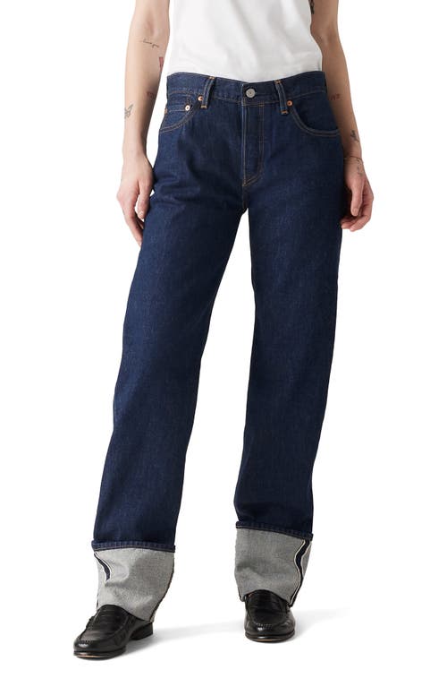 Shop Levi's 501® '90s Cuffed Relaxed Straight Leg Selvedge Jeans In Rinsey Rinse Selvedge