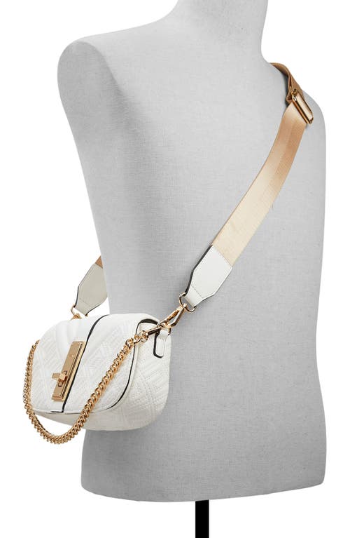 Shop Aldo Romie Quilted Faux Leather Crossbody Bag In White