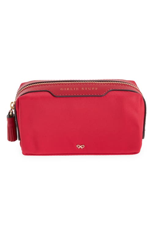 Anya Hindmarch Girlie Stuff Recycled Nylon Pouch In Burgundy