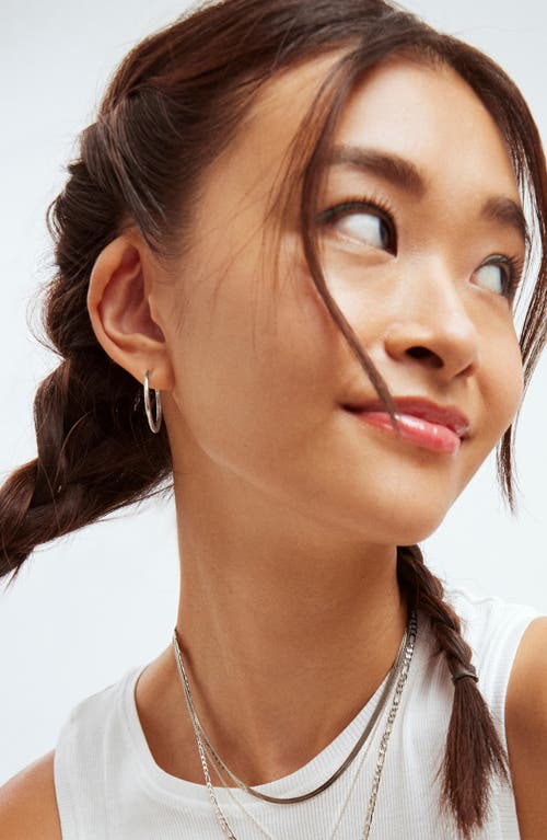 Ana Luisa Medium Slim Endless Hoops In Silver