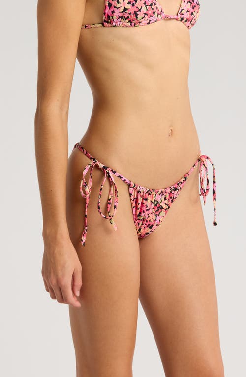 Shop Billabong Love Army Bells Side Tie Bikini Bottoms In Pink Multi