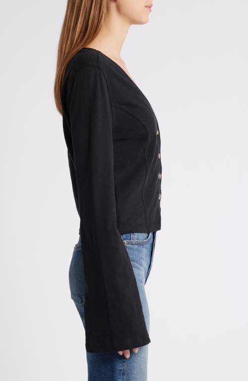 Shop Nation Ltd Margaux Cotton Cardigan In Jet Black