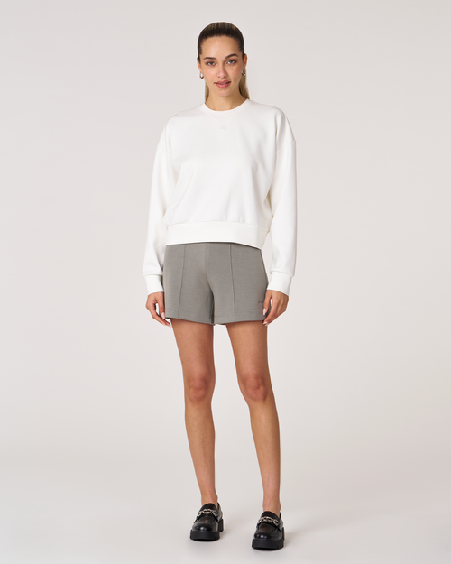 Rebody Active Essential Scuba Crewneck Sweatshirt In White