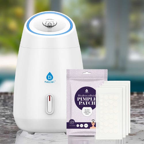 Pursonic Advanced Facial Steamer & Hydrocolloid Pimple Patch Set In Multicolor