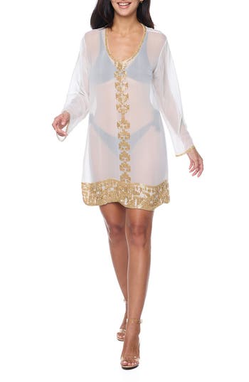 Ranee's Ranees Embellished Long Sleeve Tunic In White
