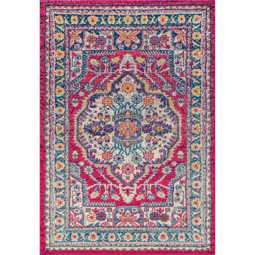 Jonathan Y Bohemian Flair Boho Vintage Area Rug In Pink/ivory