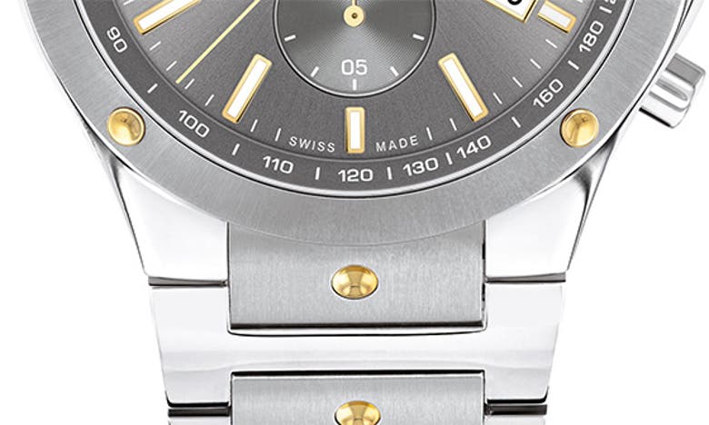 Movado Men's Se Swiss Quartz Chrono Stainless Steel Two-tone Yellow Pvd Watch 42mm In Silver/ Grey