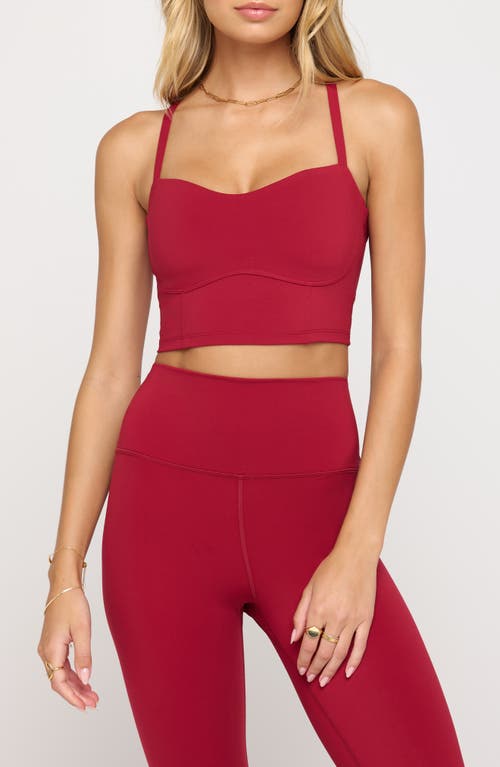 Shop Spiritual Gangster Kelly Crop Crossback Performance Tank Top In Berry