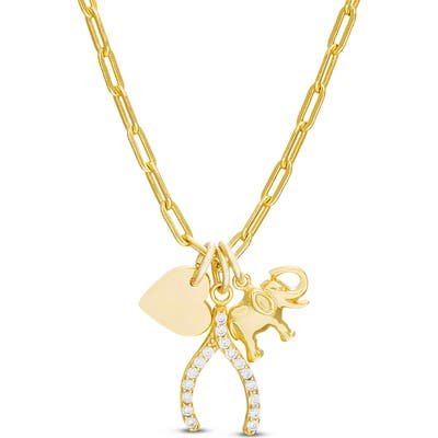Lesa Michele Wishbone Charm Necklace
