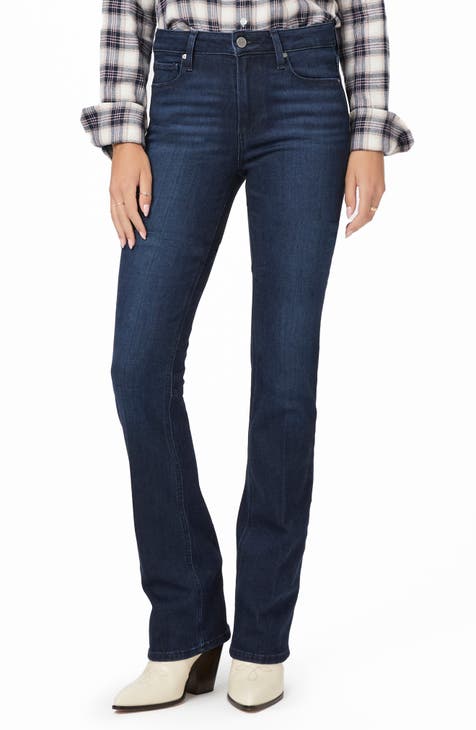 Paige Womens Blue Denim High-Rise Slim Bootcut Jeans 24 レディース-
