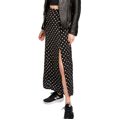 Free People Retro Love Midi Skirt, Black
