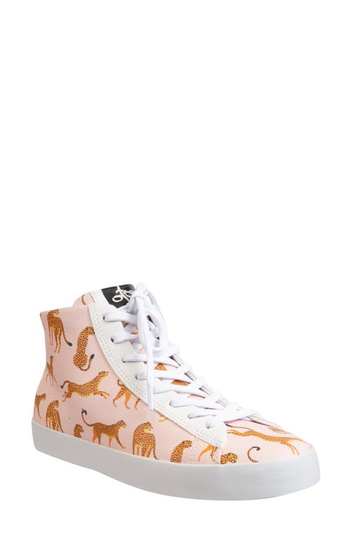 Hologram Print Sneaker in Cheetah Leather