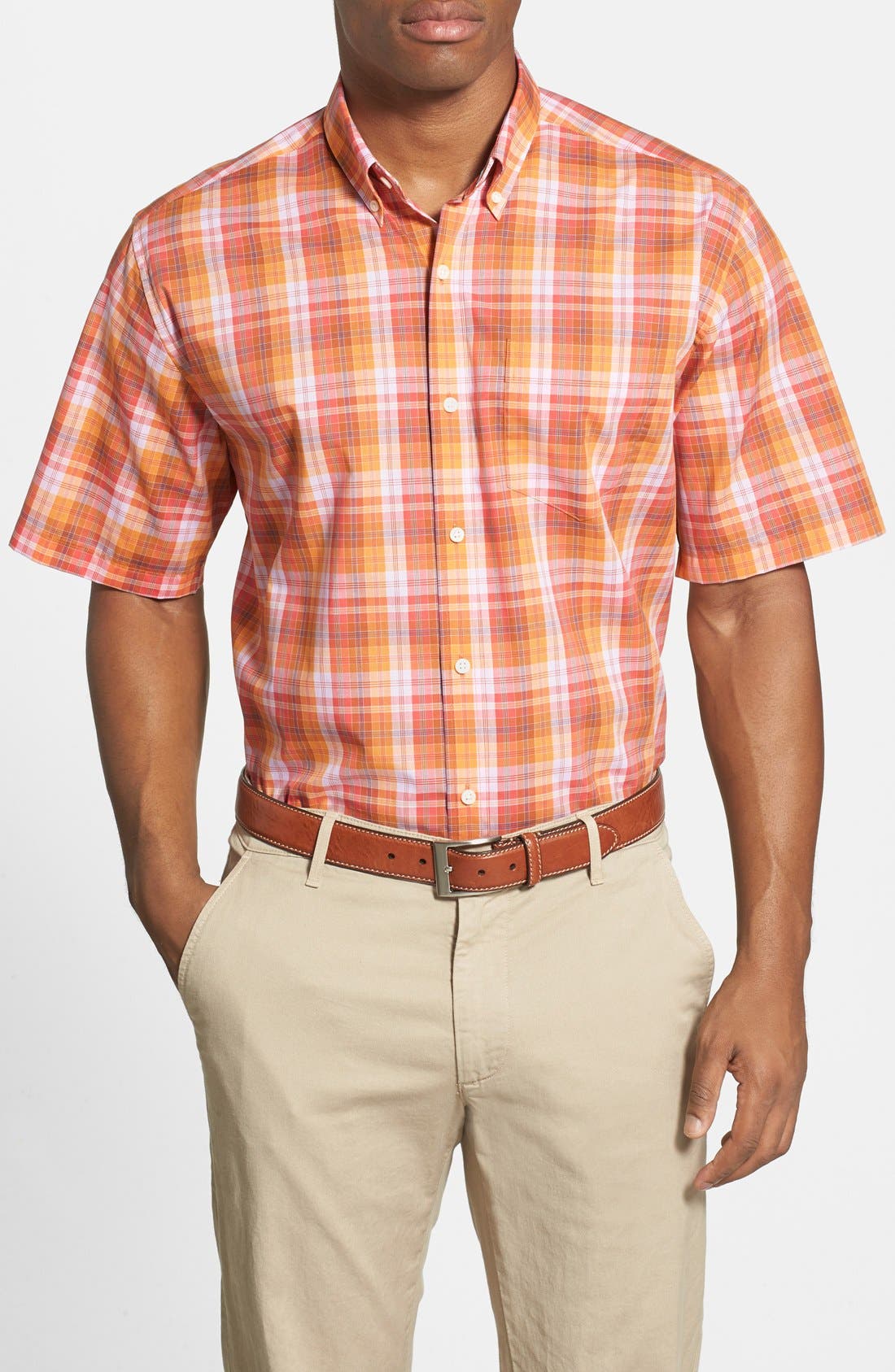 Cutter & Buck 'Golden Garden Plaid' Classic Fit Sport Shirt (Big & Tall