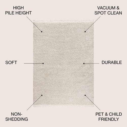 Jonathan Y Mercer Shag Plush Tassel Area Rug In Cream