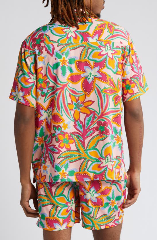 Shop Native Youth Botanical Camp Shirt In Pink Floral