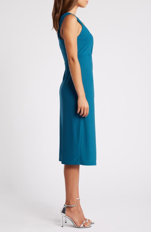 Chelsea28 Gathered Jersey Dress In Teal Feather