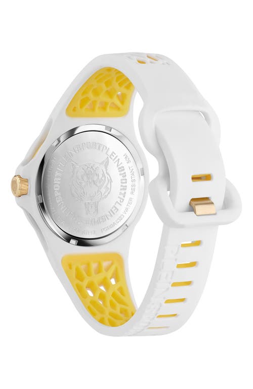 Philipp Plein Sport Three-hand Quartz Silicone Strap Watch, 40mm In White