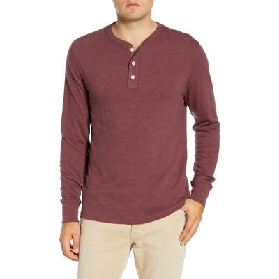 Faherty Slub Cotton Henley, Red