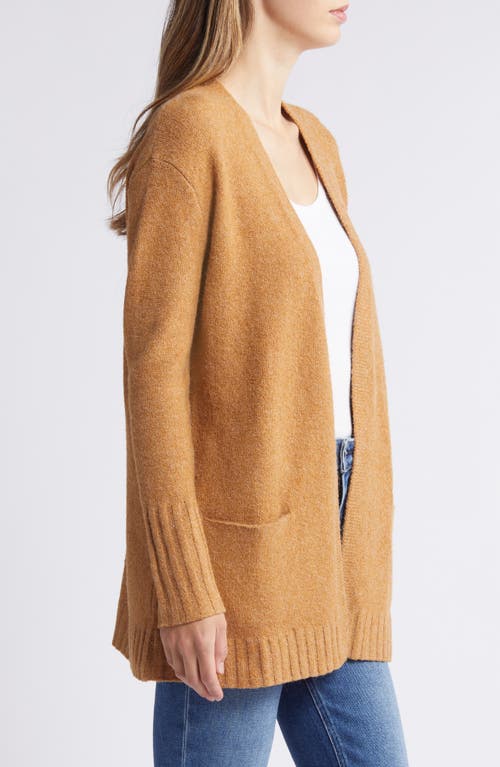 Shop Caslonr Caslon(r) Open Front Cardigan In Tan Doeskin Heather