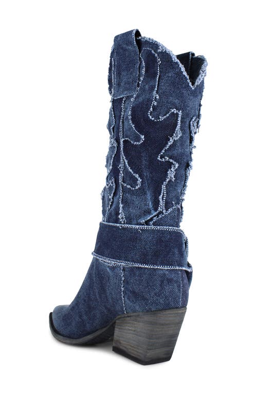 Shop Zigi Neguiver Western Boot In Blue Denim