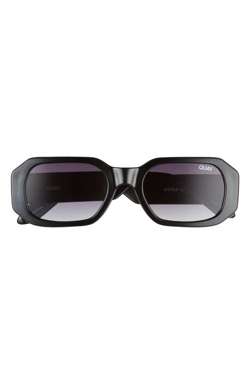 Quay Australia 53mm Hyped Up Square Sunglasses in Black /Smoke at Nordstrom