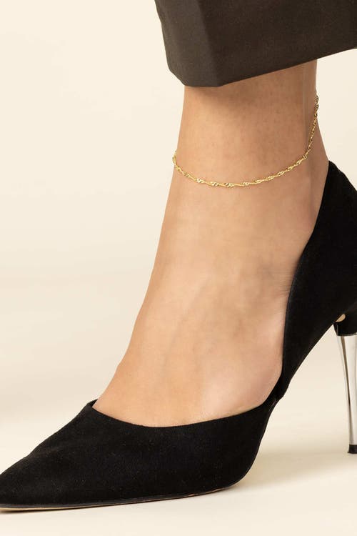 Oradina 14k Gold Spirah Anklet In White Gold