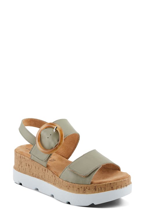 Spring Step Abarah Slingback Platform Sandal In Sage Green