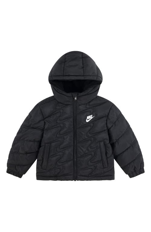 NIKE NIKE KIDS' SWOOSH QUILTED HOODED PUFFER JACKET