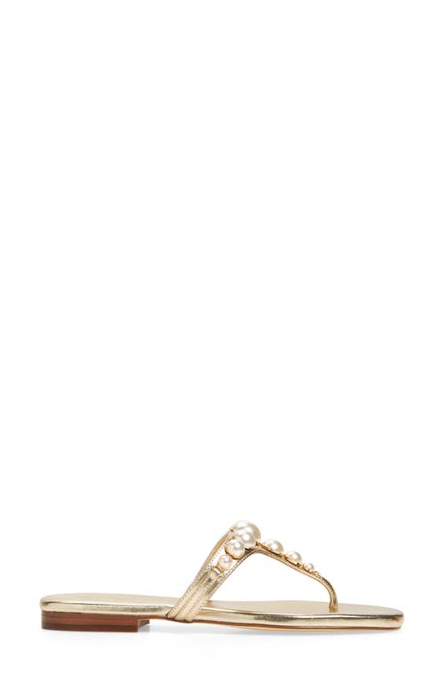 Shop Lilly Pulitzer ® Cloe Imitation Pearl Flip Flop In Gold Metallic