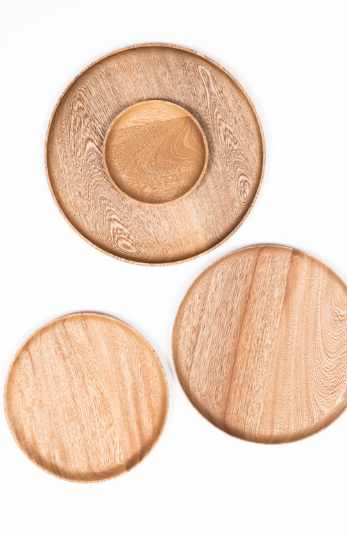 Chechen Wood Design Rosa Morada Wooden Base Platter In Natural