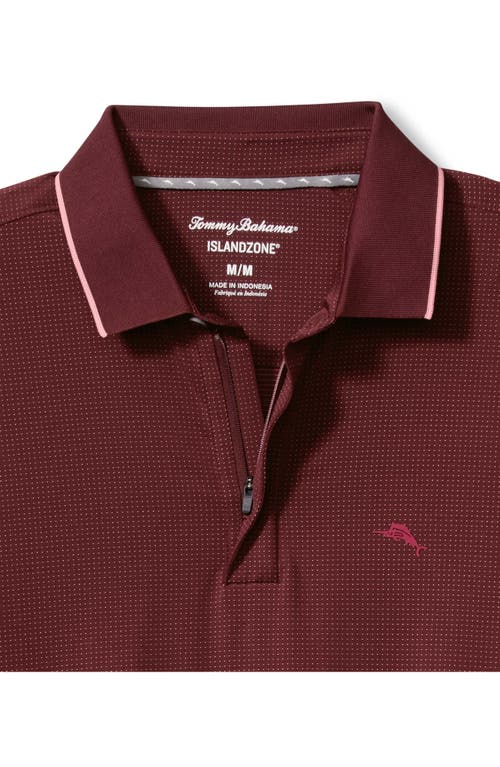 Shop Tommy Bahama Palm Desert Half Zip Polo Shirt In Aged Claret