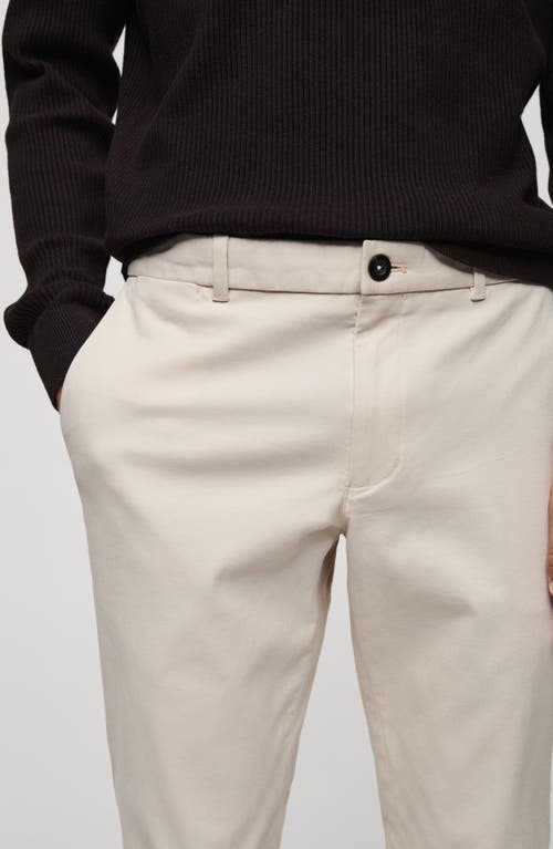 Mango Regular Fit Cotton Corduroy Chinos In Beige